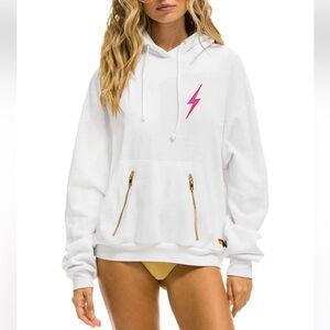 Aviator Nation Bolt Stitch Hoodie white XS